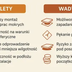 Taras wentylowany wady: zapadanie się płyt, pękanie, zastój wody pod posadzką, wyższy koszt początkowy.