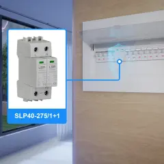 Ochrona przed przepięciami: modułowa przepięciówka LSP SLP40-275/1+1 chroni instalację elektryczną przed burzą.
