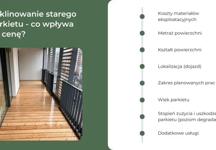 Cyklinowanie parkietu: poznaj czynniki wpływające na cenę. Od materiałów po stan podłogi, wszystko ma znaczenie.