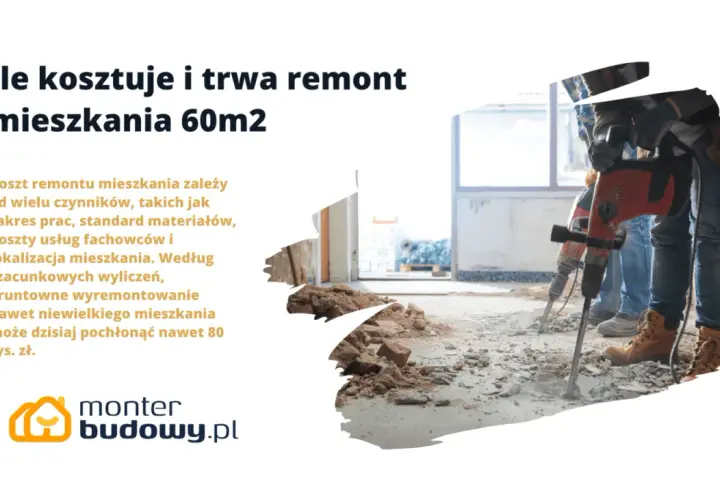 Ile kosztuje kapitalny remont mieszkania 60m2? Prace budowlane z użyciem młotów udarowych.