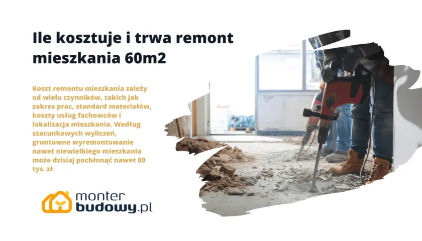 Ile kosztuje kapitalny remont mieszkania 60m2? Prace budowlane z użyciem młotów udarowych.
