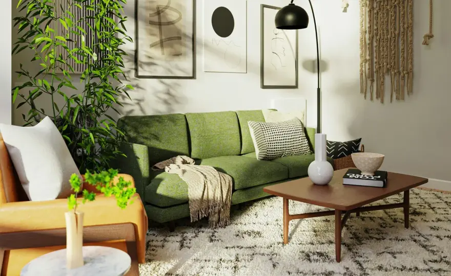 Zielona kanapa w salonie: Inspiracje i porady, jak stworzyć styl