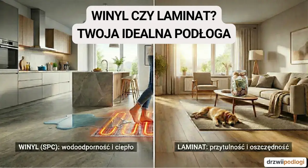 Winylowa podłoga w kuchni chroni przed wodą, a laminat w salonie zapewnia przytulność. Wybierz idealne panele laminowane czy winylowe dla siebie.