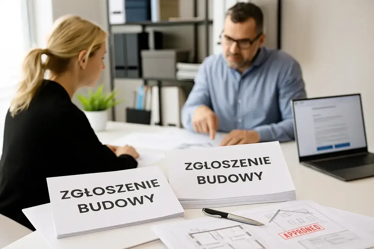 Mężczyzna i kobieta omawiają dokumenty 
