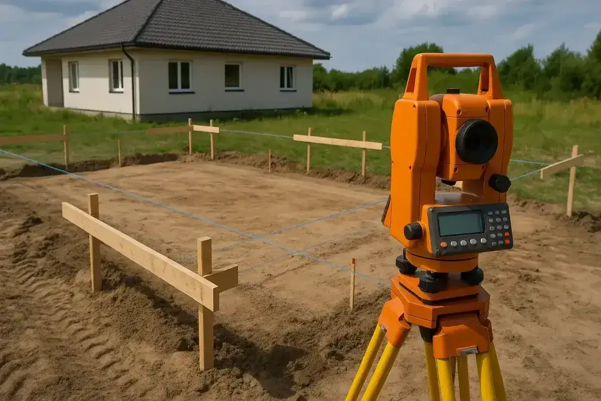 Geodeta przygotowuje teren pod budowę domu. Zastanawiasz się, ile kosztuje geodeta?